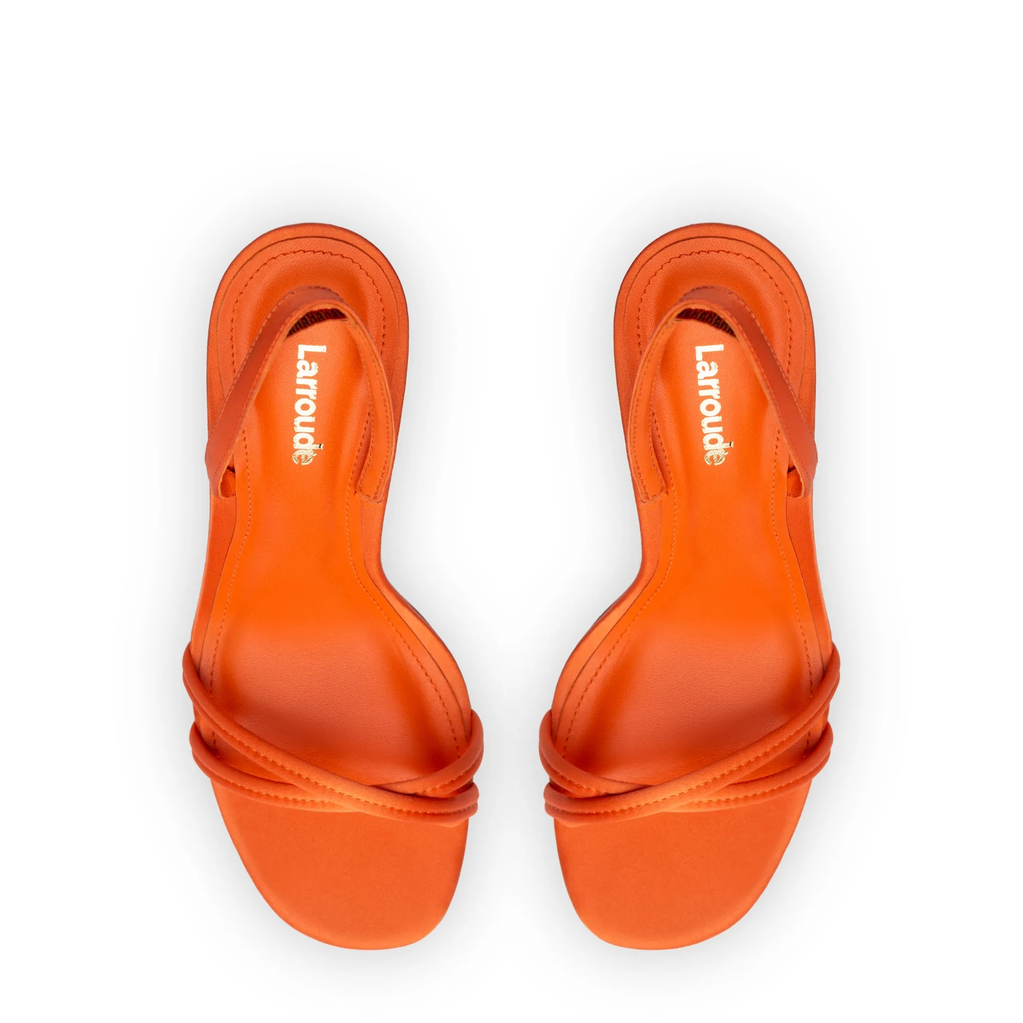 Annie Sandal In Orange Satin