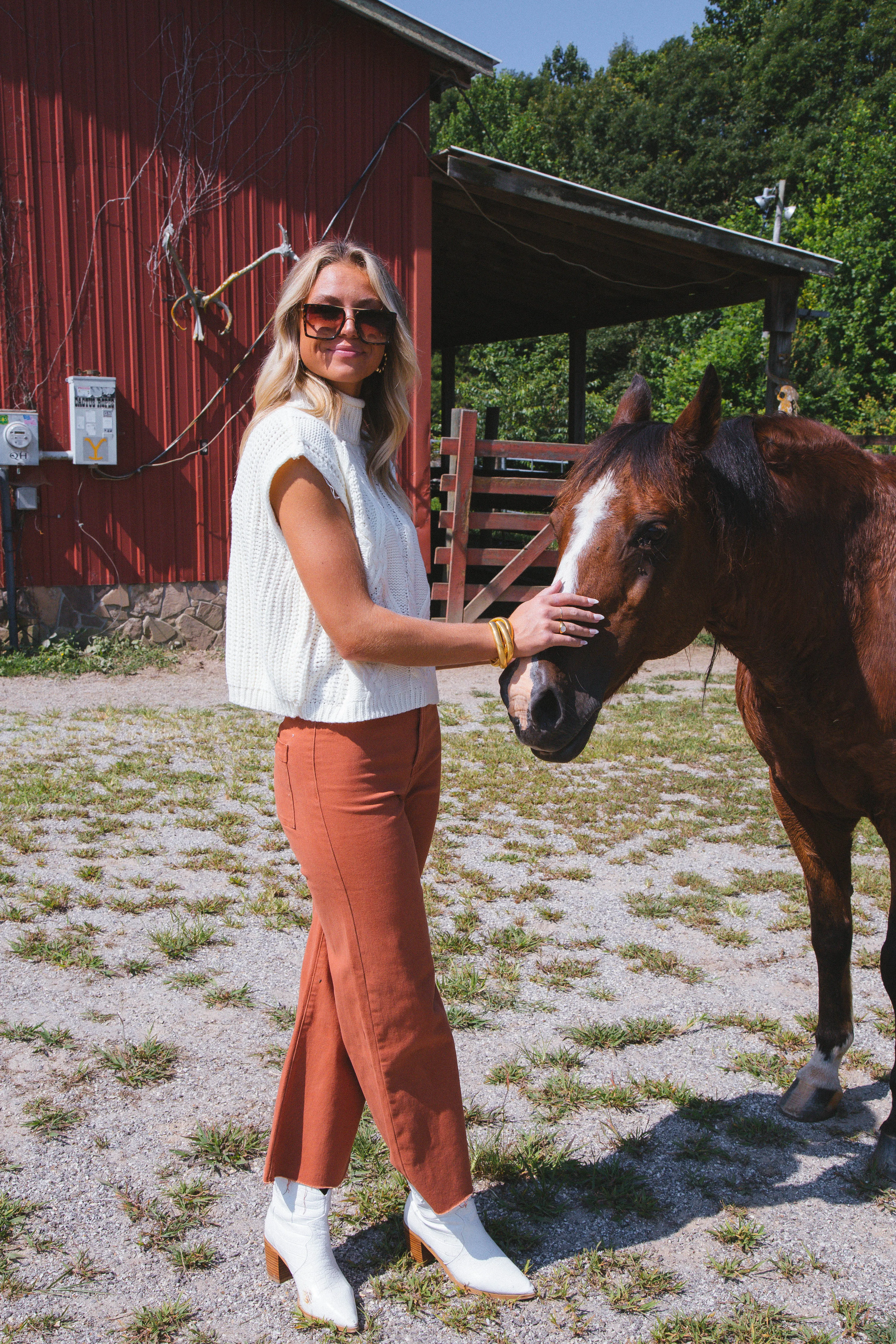 Aria High Rise Wide Leg Pants, Rust