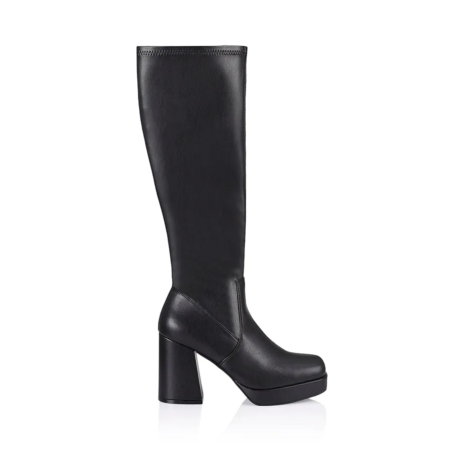 Avicii Black Stretch Knee-High Boots - Stylish & Comfortable Footwear