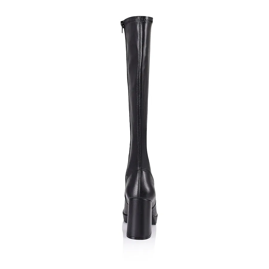 Avicii Black Stretch Knee-High Boots - Stylish & Comfortable Footwear