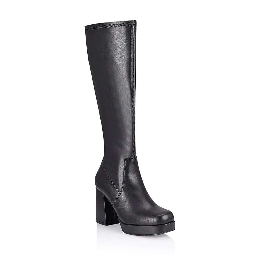 Avicii Black Stretch Knee-High Boots - Stylish & Comfortable Footwear