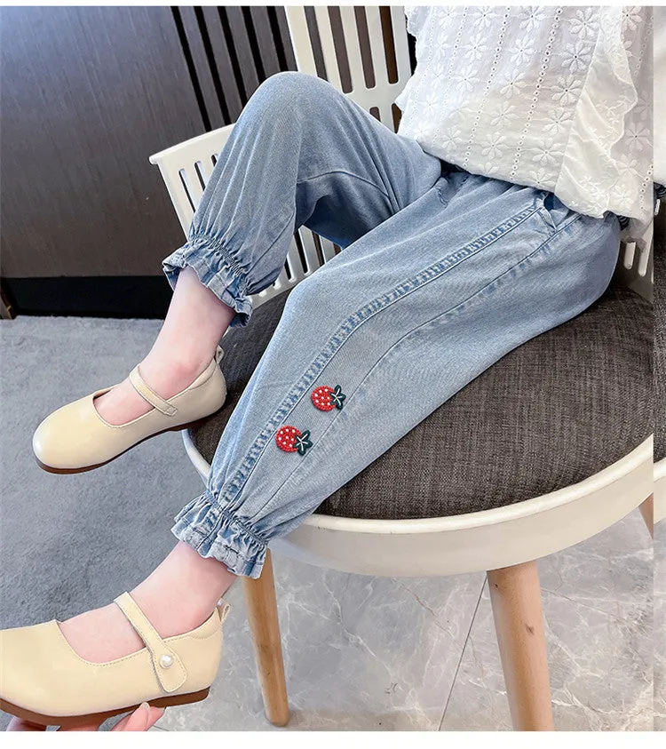 Baby Kid Girls Fruit Pants Jeans