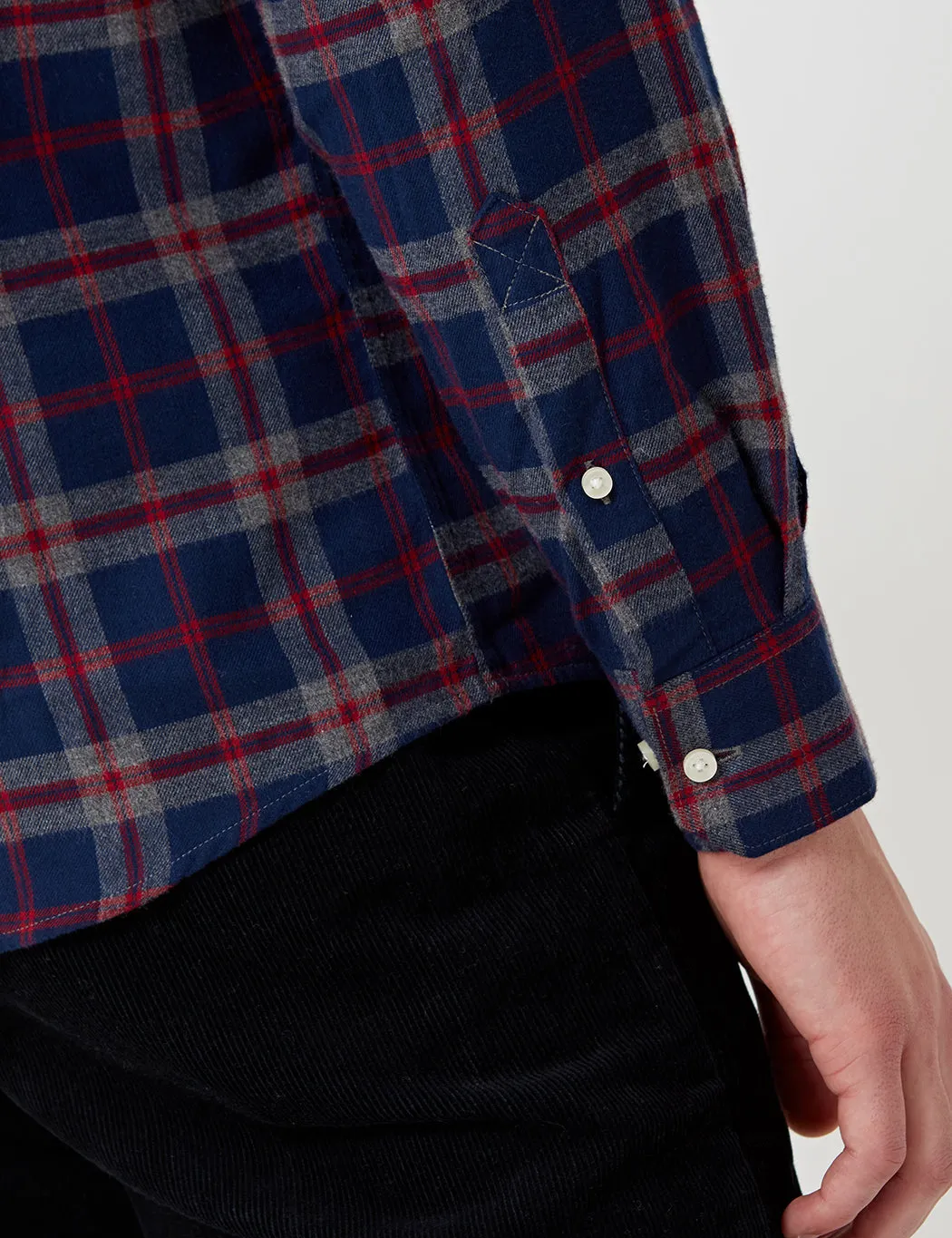 Barbour Seth Flannel Shirt - Navy Blue Marl