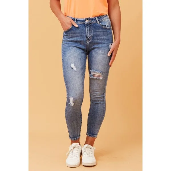 BERNICE DISTRESSED SKINNY JEANS