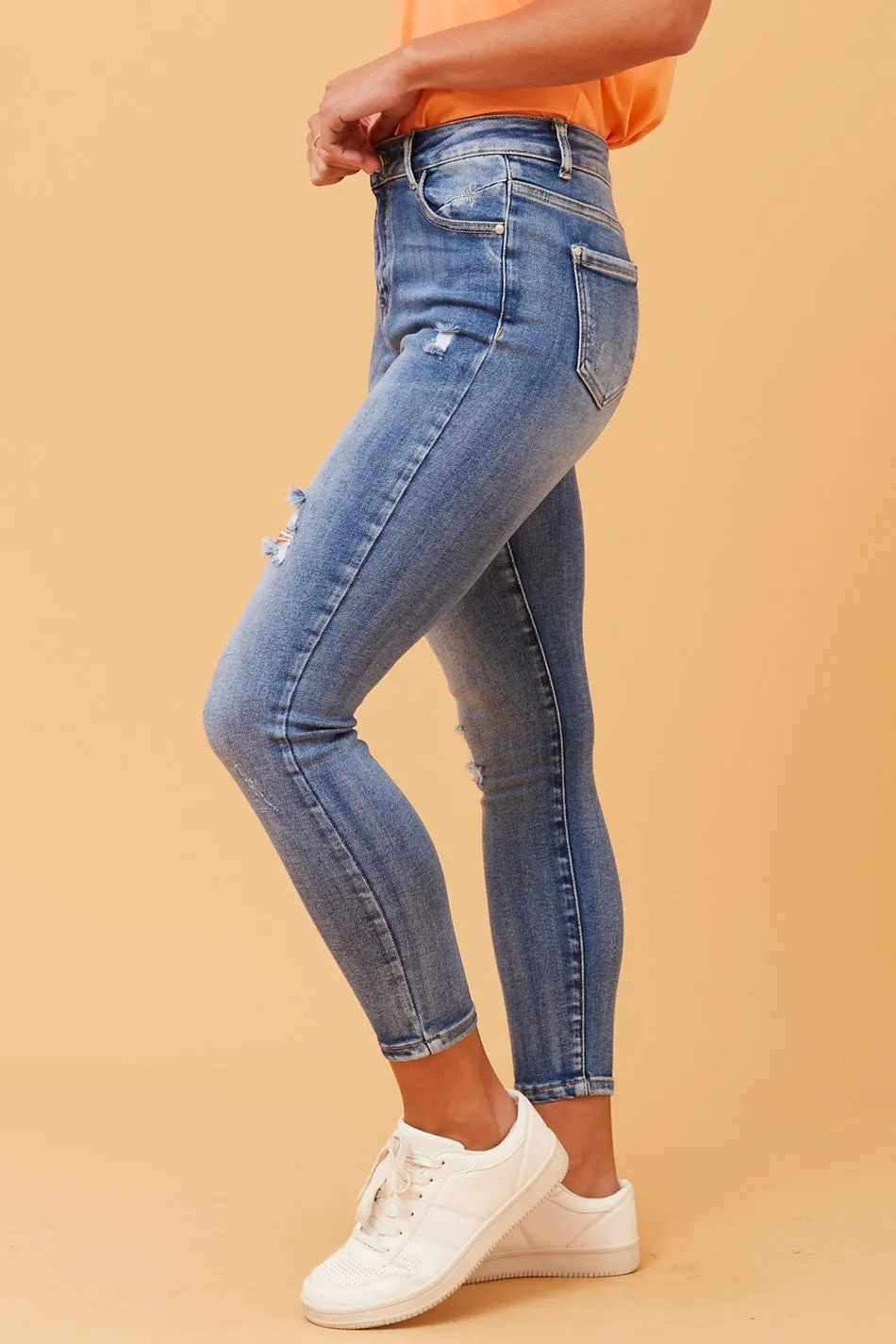 BERNICE DISTRESSED SKINNY JEANS