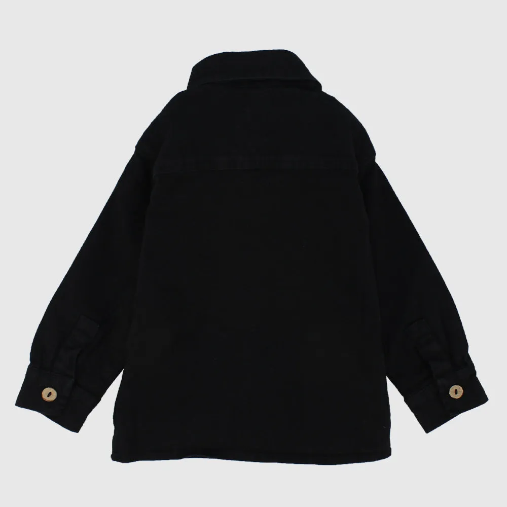 Black Long-Sleeved Overshirt