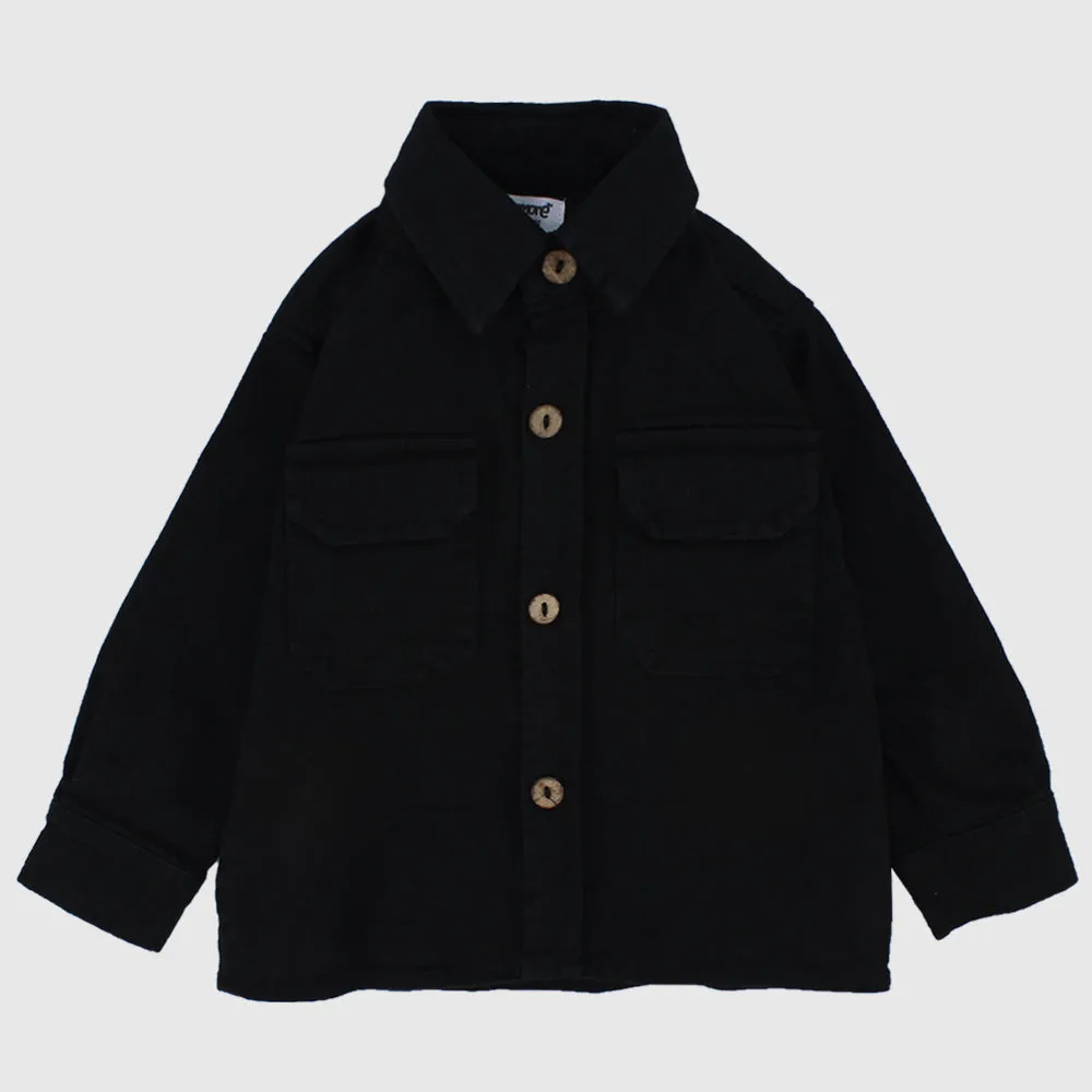 Black Long-Sleeved Overshirt