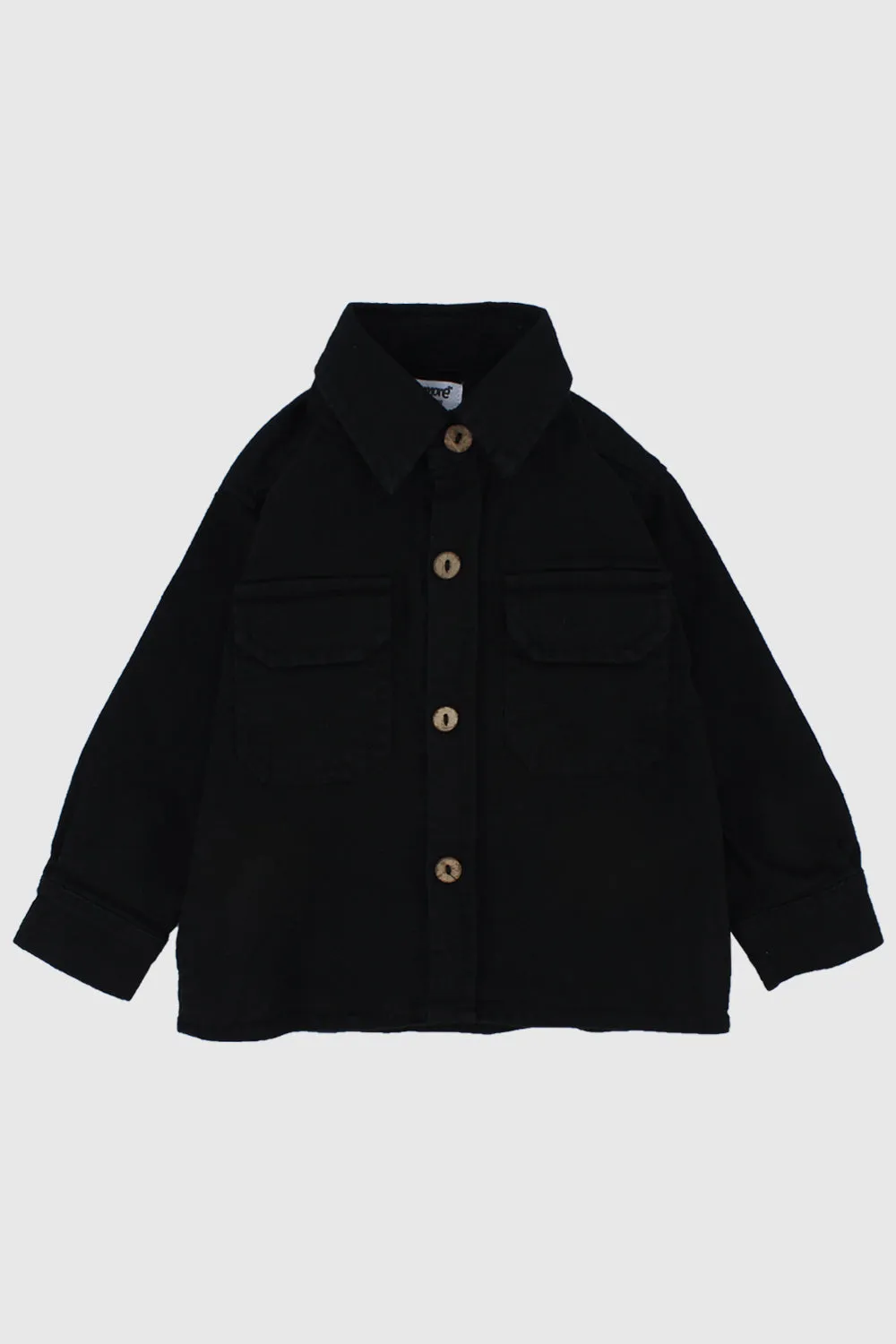 Black Long-Sleeved Overshirt