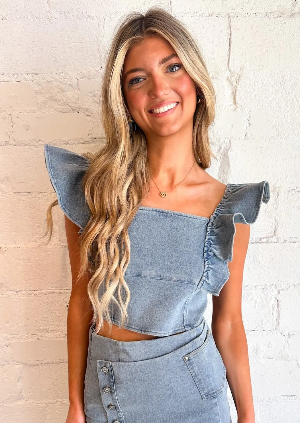 Blue Jean Babe Denim Top