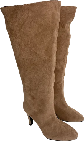 boohoo Brown Suede Effect Knee High Boots UK 6 EU 39 👠