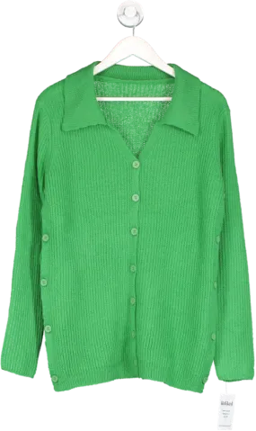 cupshe Green Button Down Cardigan UK S