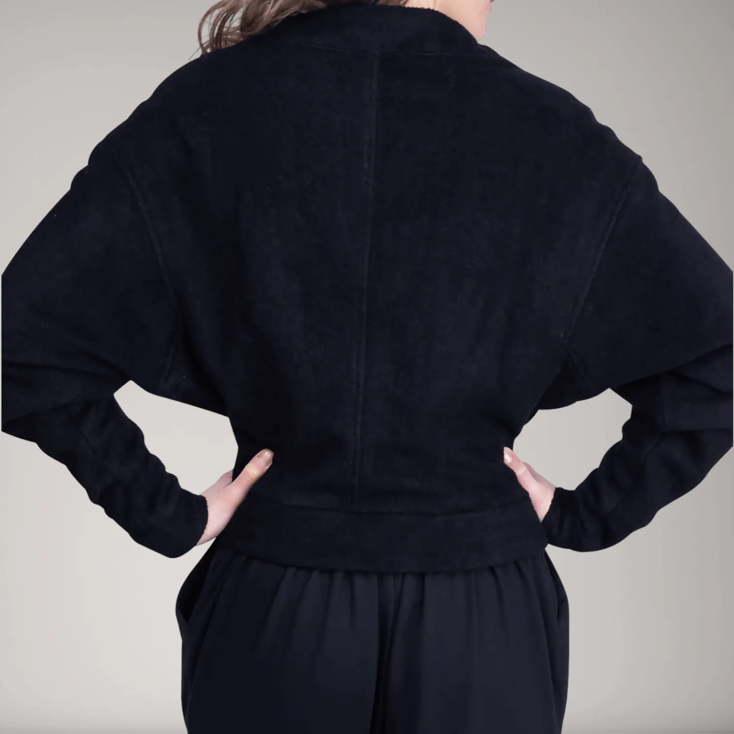 Dolman Sleeve Bamboo-Terry Sweater | Obsidian