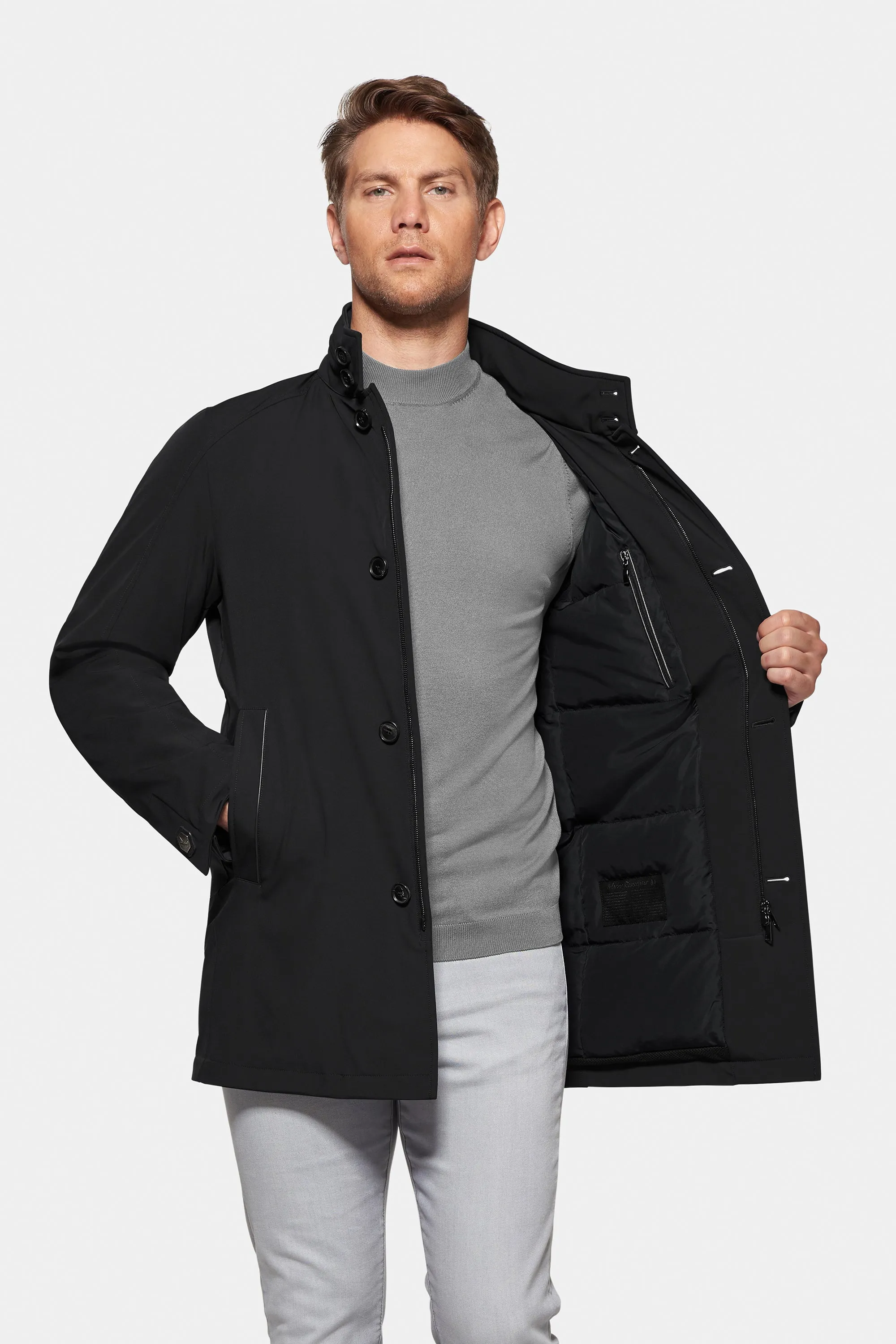 Down Lined Traveler Coat Black