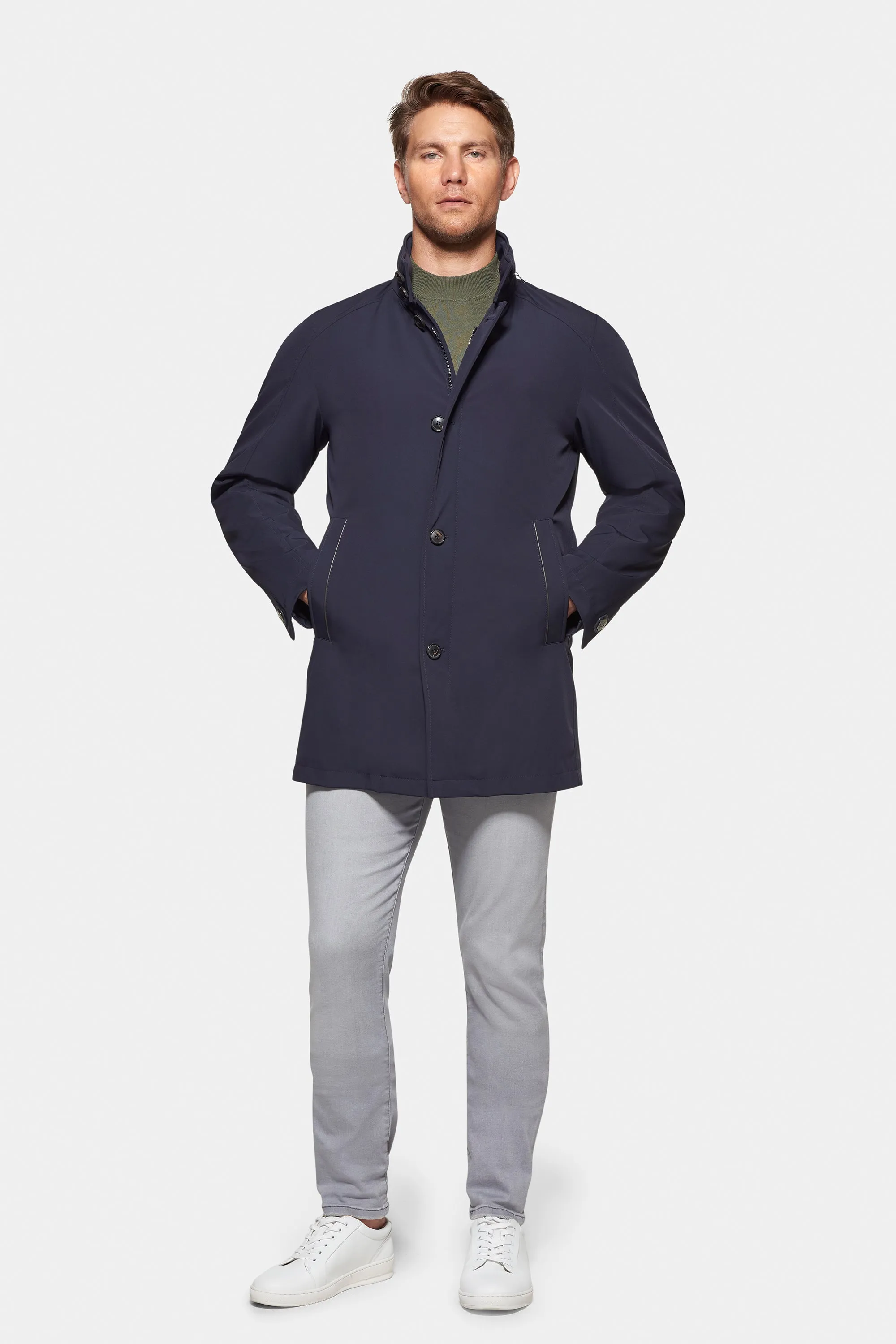 Down Lined Traveler Coat, Navy