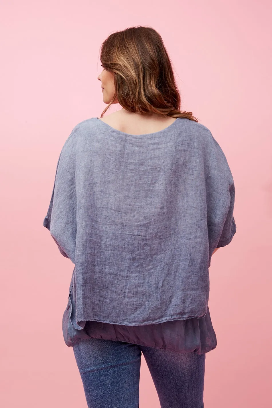 GIANA DOUBLE LAYERED LINEN TOP