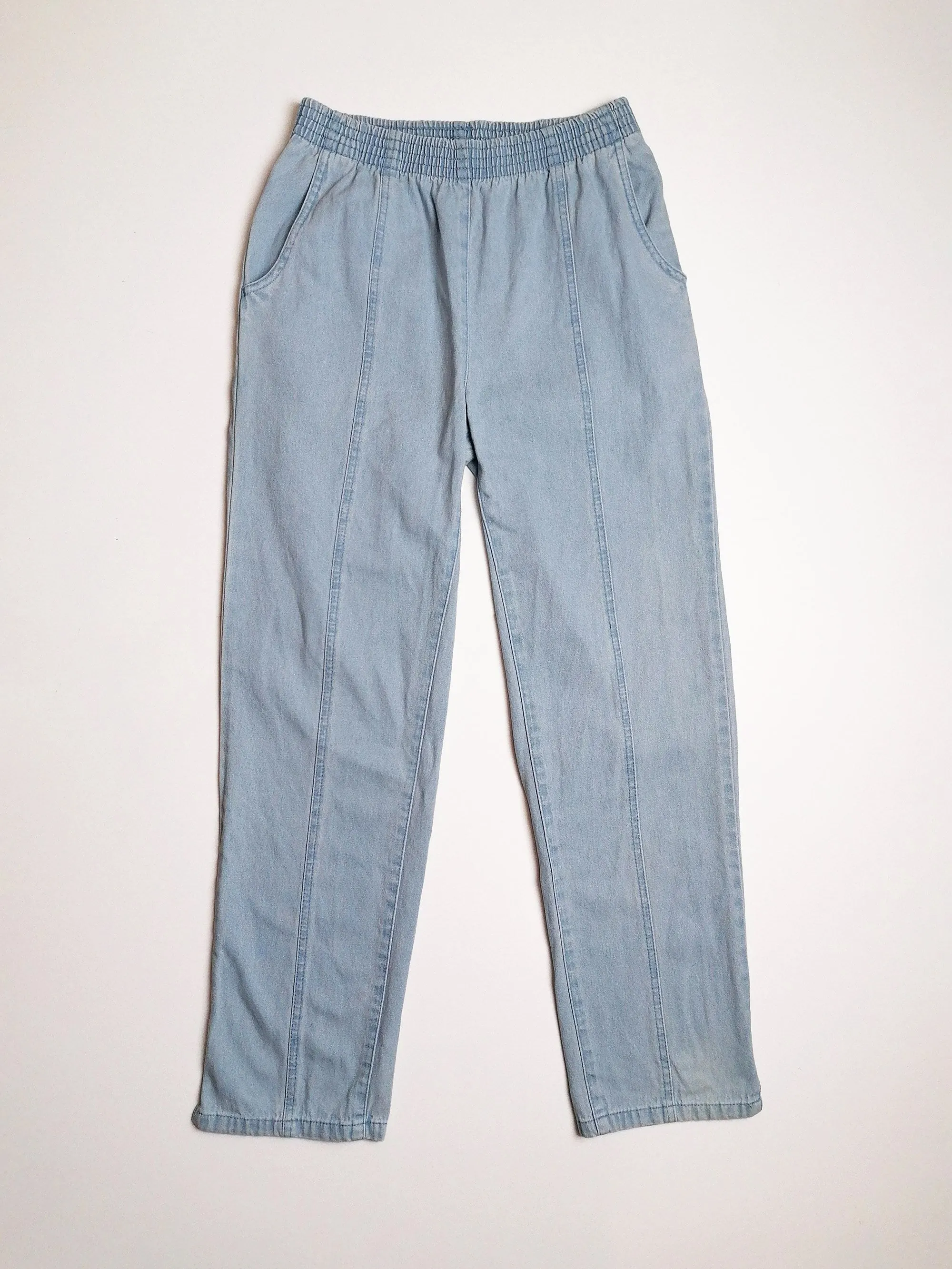 High Waist Elastic Mom Jeans - size S-M