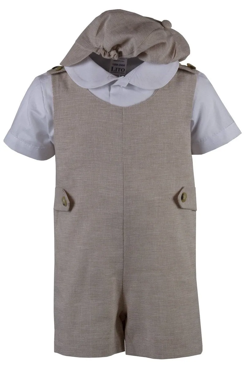 Infant Toddler Vintage Linen Romper Outfit