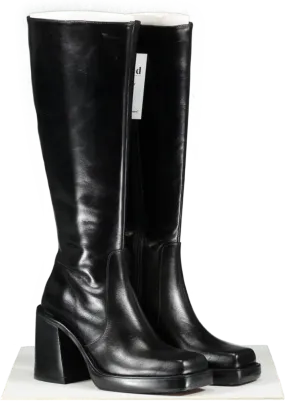 Jonak Black Bonbon Heeled Calf Boots UK 5 EU 38 👠