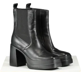 Kurt Geiger Black Leather Stomp Heeled Chelsea Boots UK 5 EU 38 👠