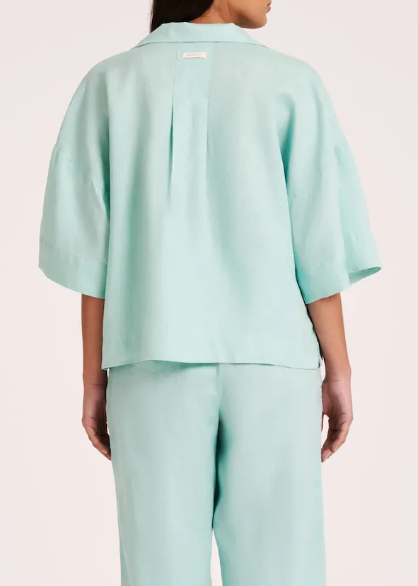 Lounge Linen Shirt - Aqua