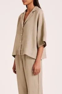 Lounge Linen Shirt - Washed Olive