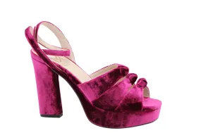 MARIAN Raspberry Crushed Velvet Platform Sandal 55805