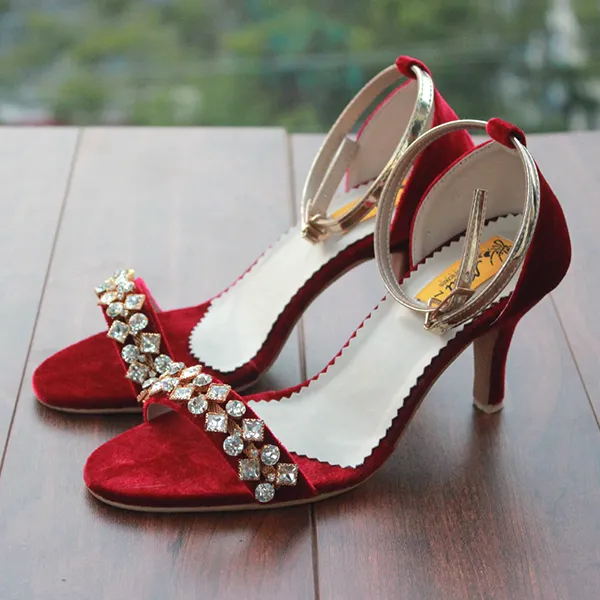 Maroon Heel Sandal for women