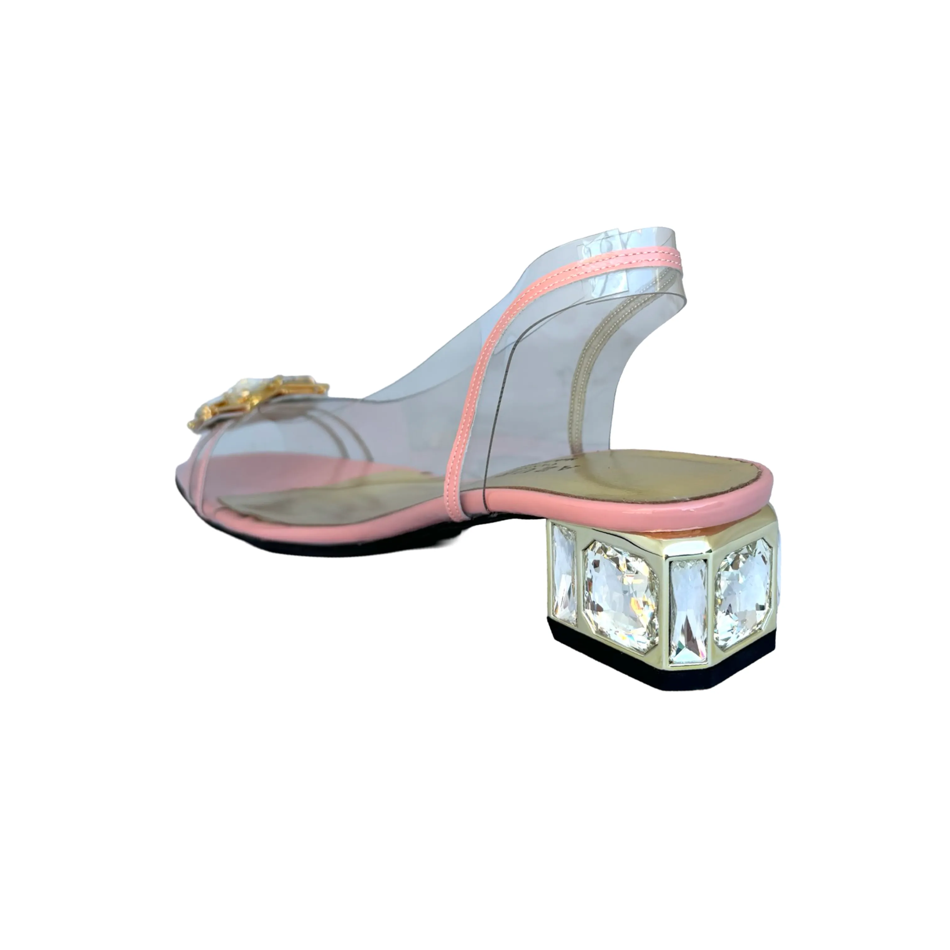 Mawa Lucite/Pink Patent Leather Sandal