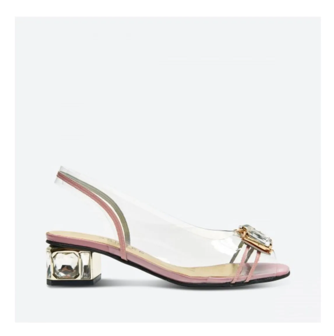 Mawa Lucite/Pink Patent Leather Sandal