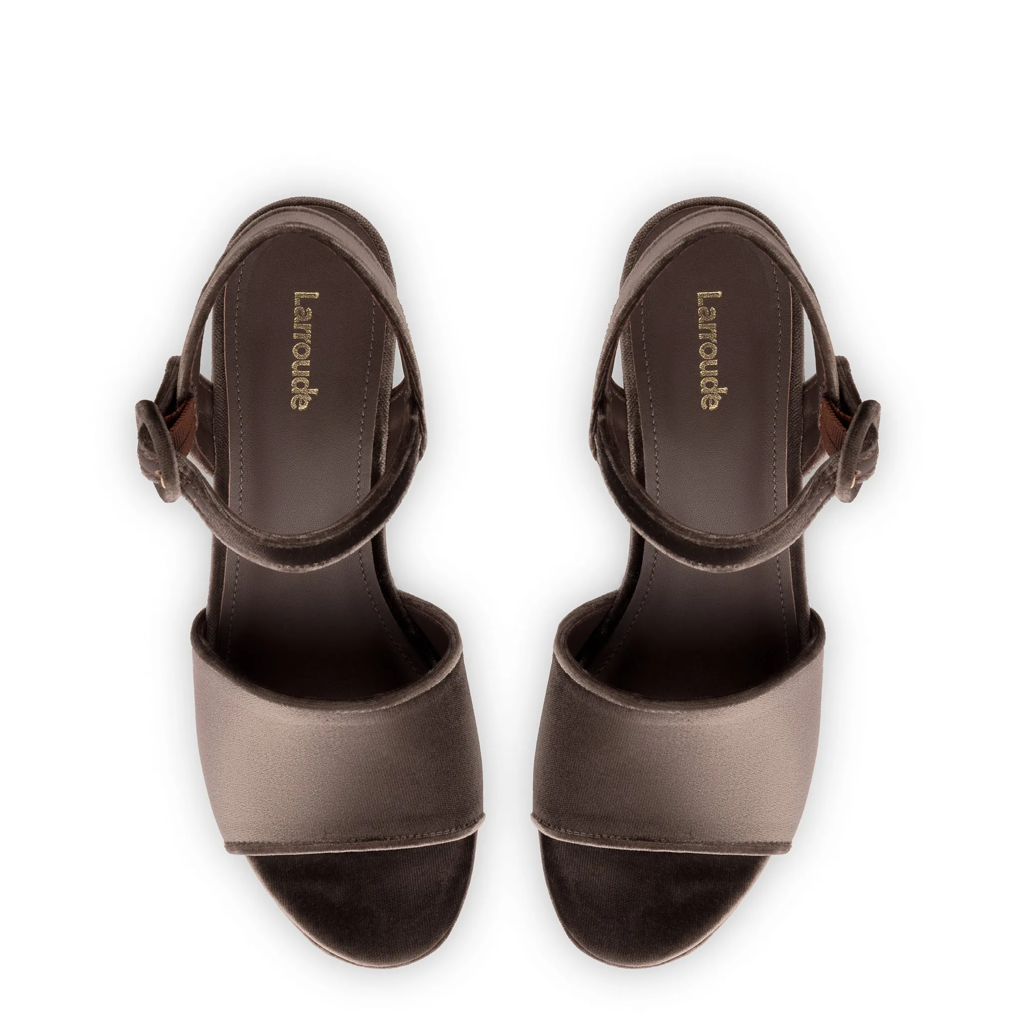 Miso Platform Strap Sandal In Expresso Velvet