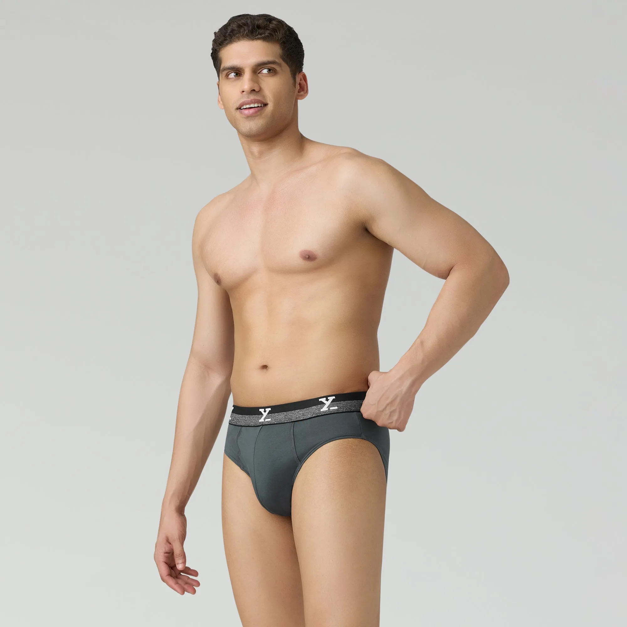 Nova Cotton Briefs Anchor Grey