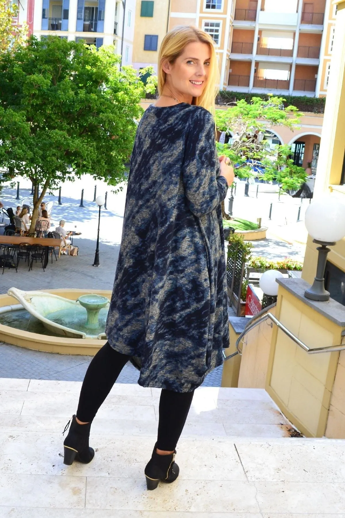 Nova Navy Abstract Tunic Dress