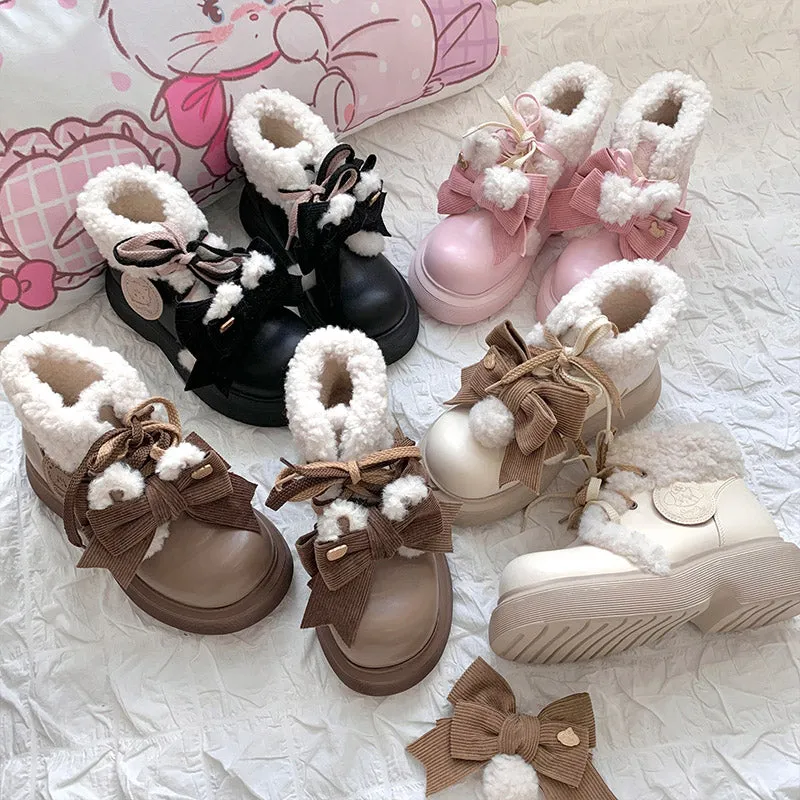 Puffy Sheep Mikko Plush Winter Beige Pink Black Brown Snow Boots