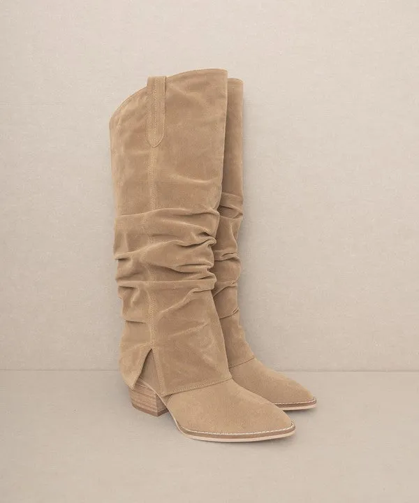 Queen Thea - Fold Over Slit Jean Boots