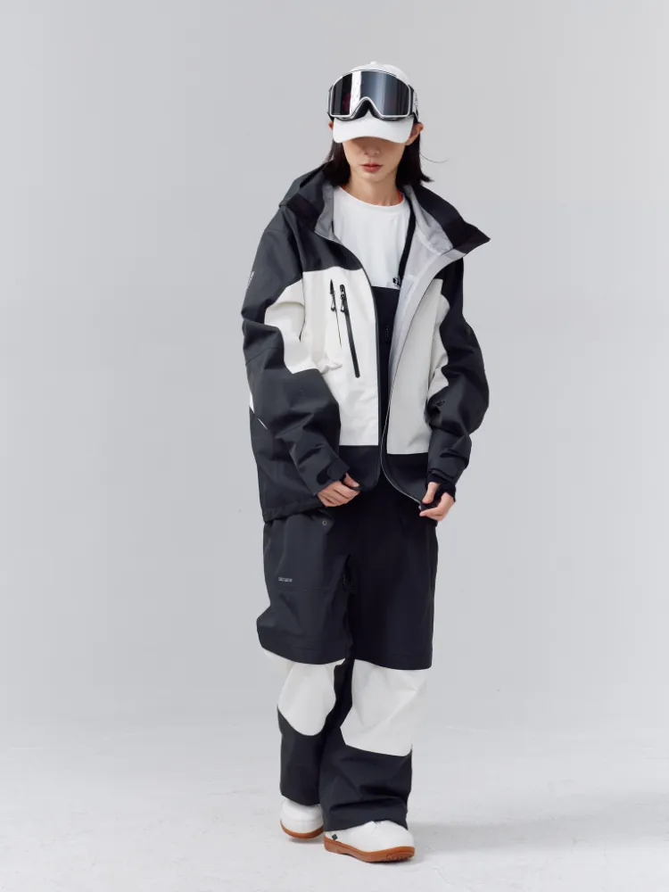 Optimized Title: Unisex Randompow 3L Panda Colorblock Waterproof Snow Jacket - Stylish Winter Outerwear