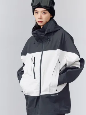 Optimized Title: Unisex Randompow 3L Panda Colorblock Waterproof Snow Jacket - Stylish Winter Outerwear