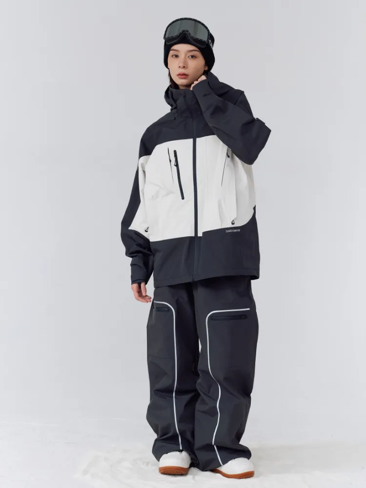 Optimized Title: Unisex Randompow 3L Panda Colorblock Waterproof Snow Jacket - Stylish Winter Outerwear