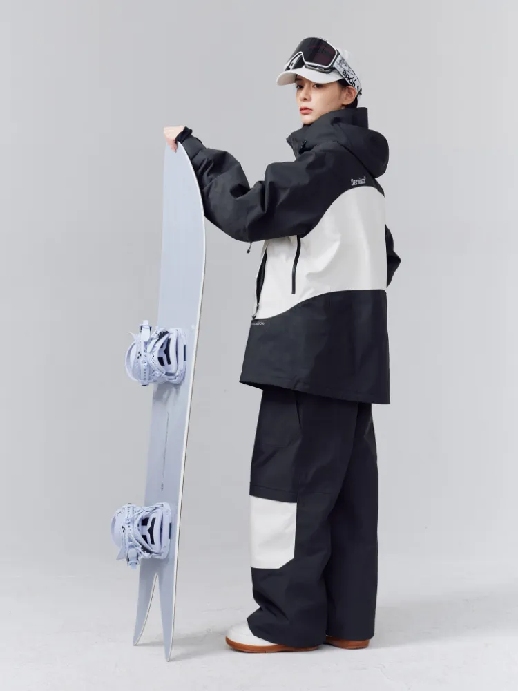 Optimized Title: Unisex Randompow 3L Panda Colorblock Waterproof Snow Jacket - Stylish Winter Outerwear