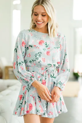 Respond With Grace Light Blue Floral Romper Dress