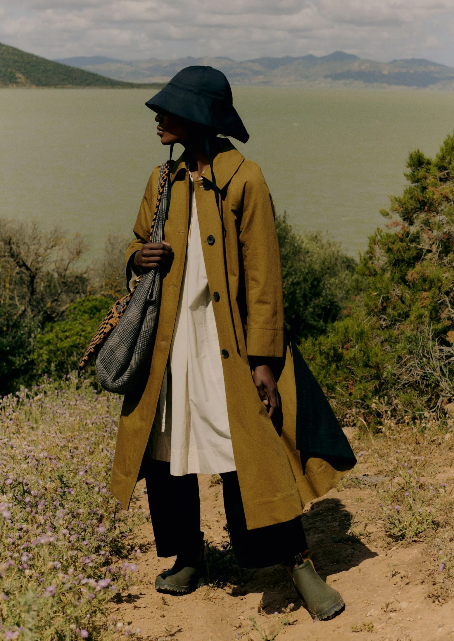 Reversible Cotton Wool Coat | Golden Sand