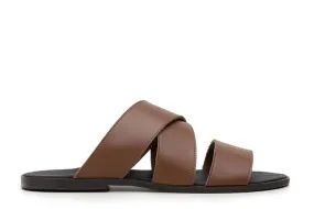 'Rimini' vegan leather men's sandal by Vincente Verde - cognac