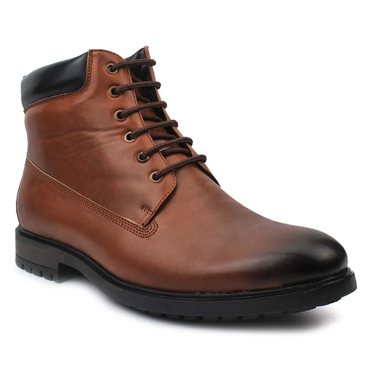 Tan Lace-ups Boots