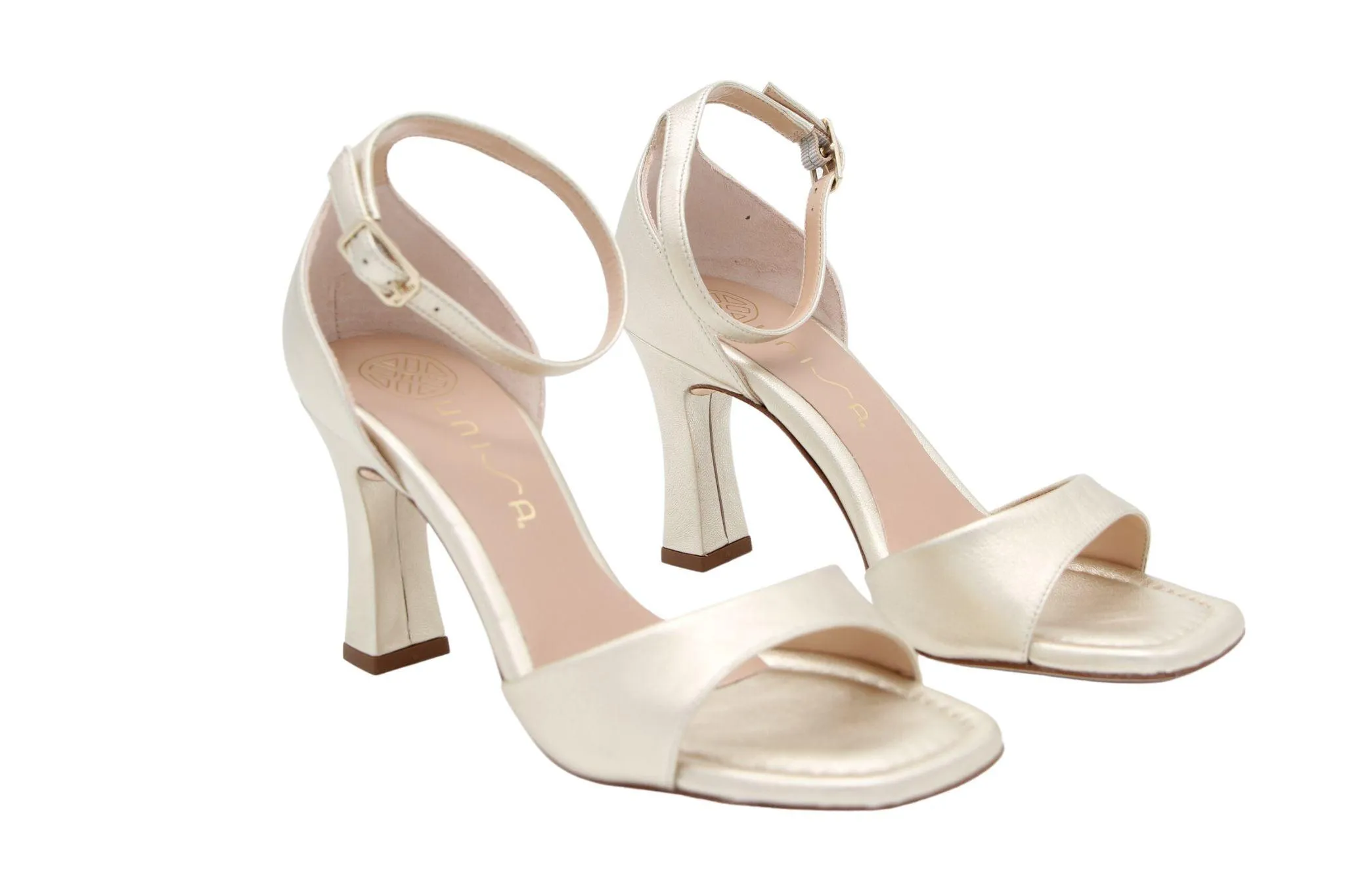 Unisa Gold Leather Barely There Sandal SAFIRA