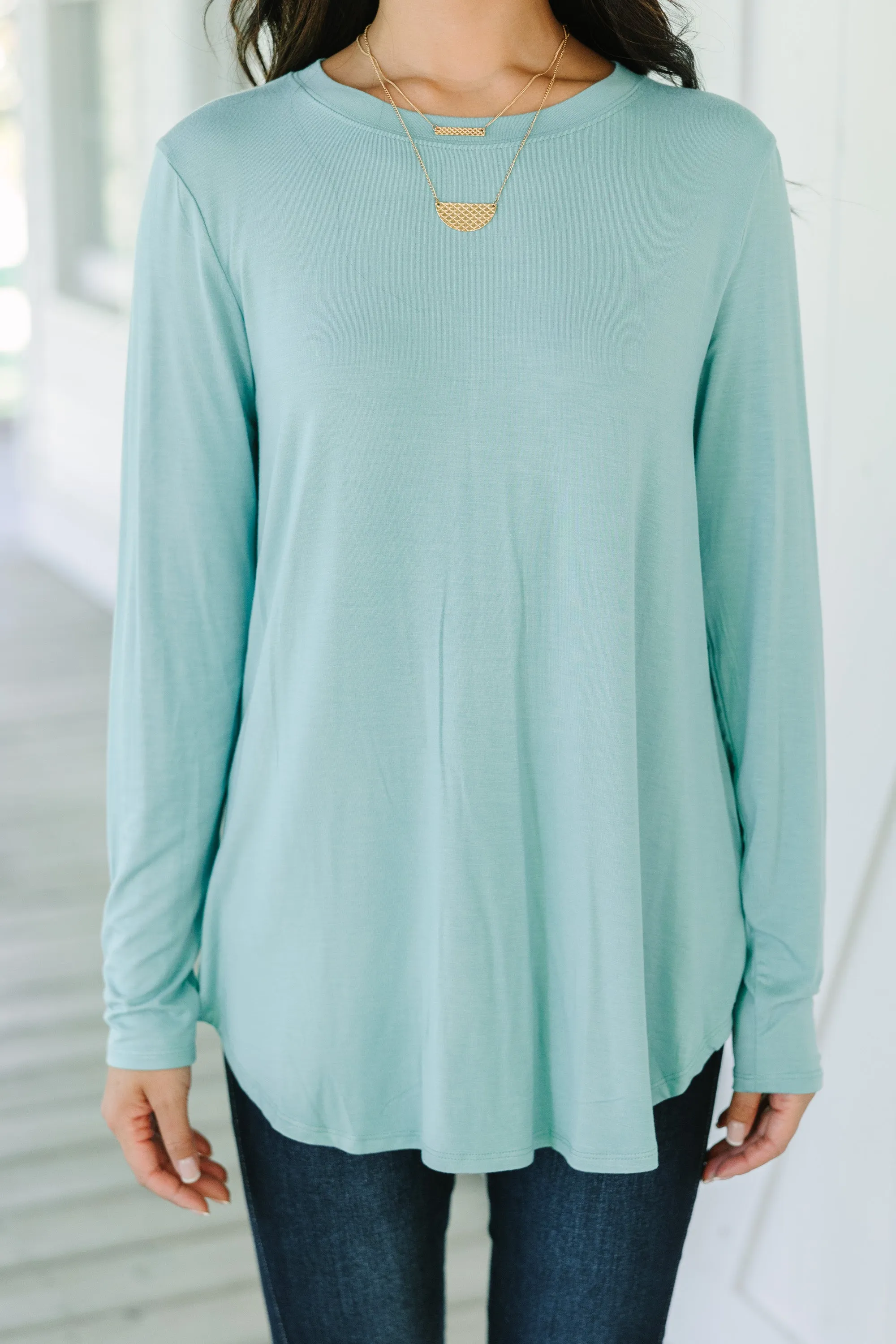 Won't Let You Down Light Sage Green Classic Top