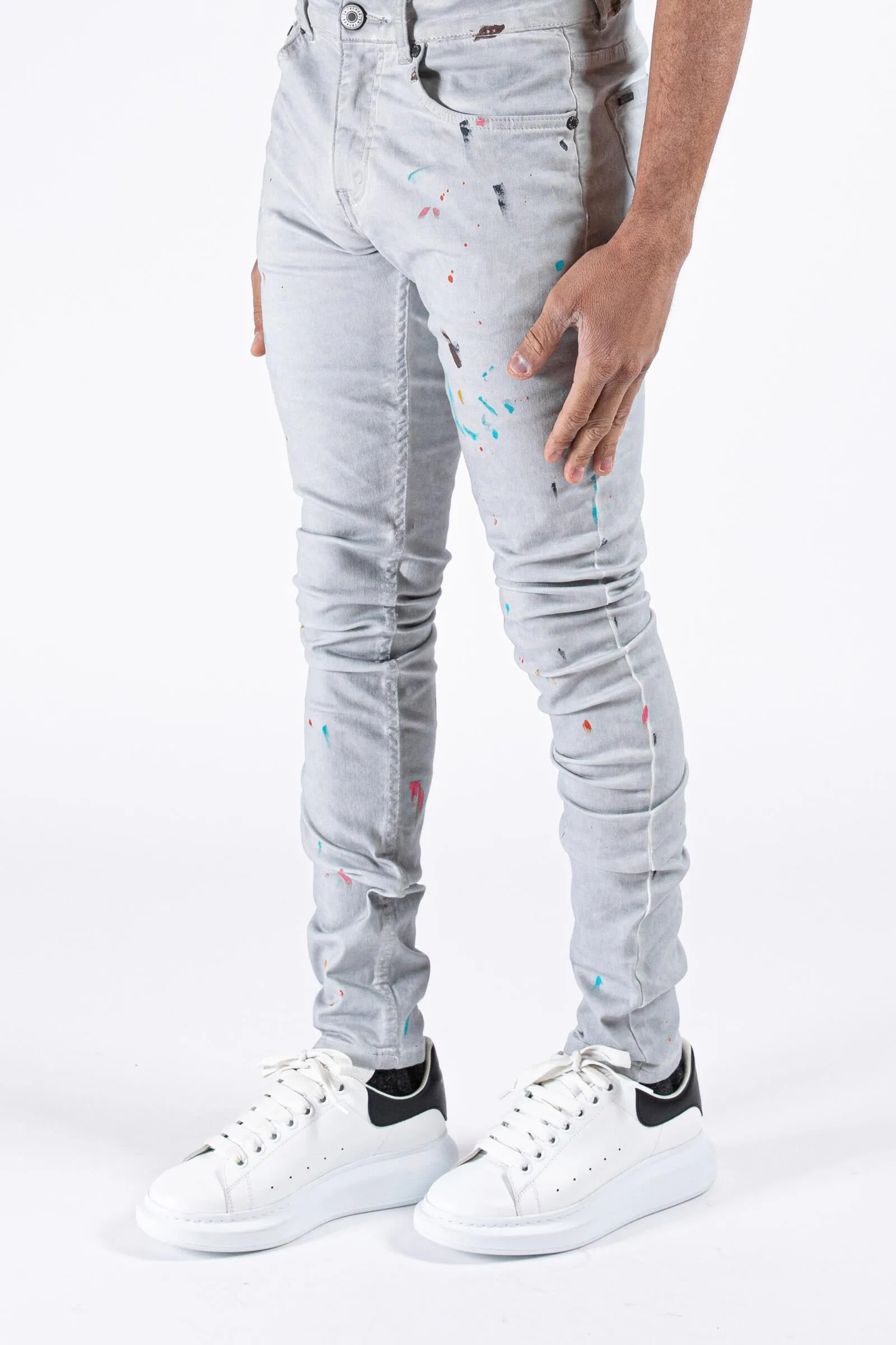 ZENOS WORD JEANS WHITE