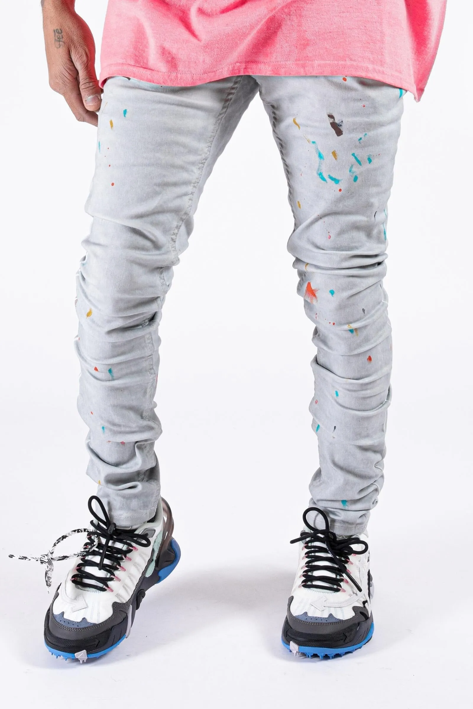 ZENOS WORD JEANS WHITE